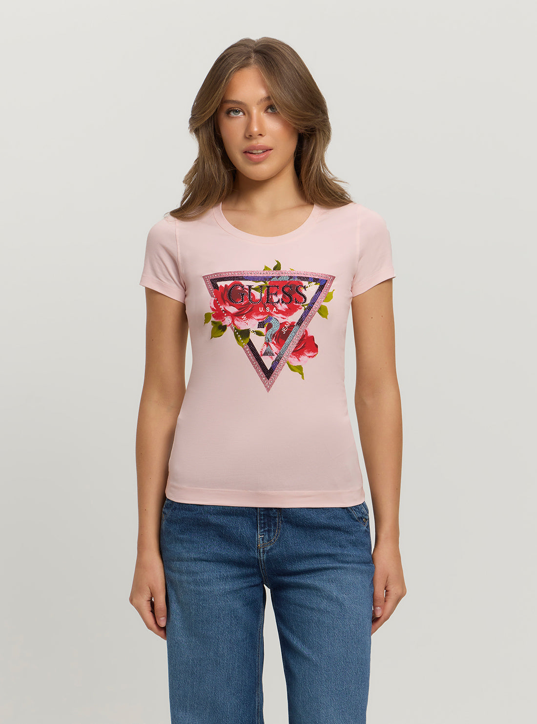 Eco Pink Roses Logo T-Shirt