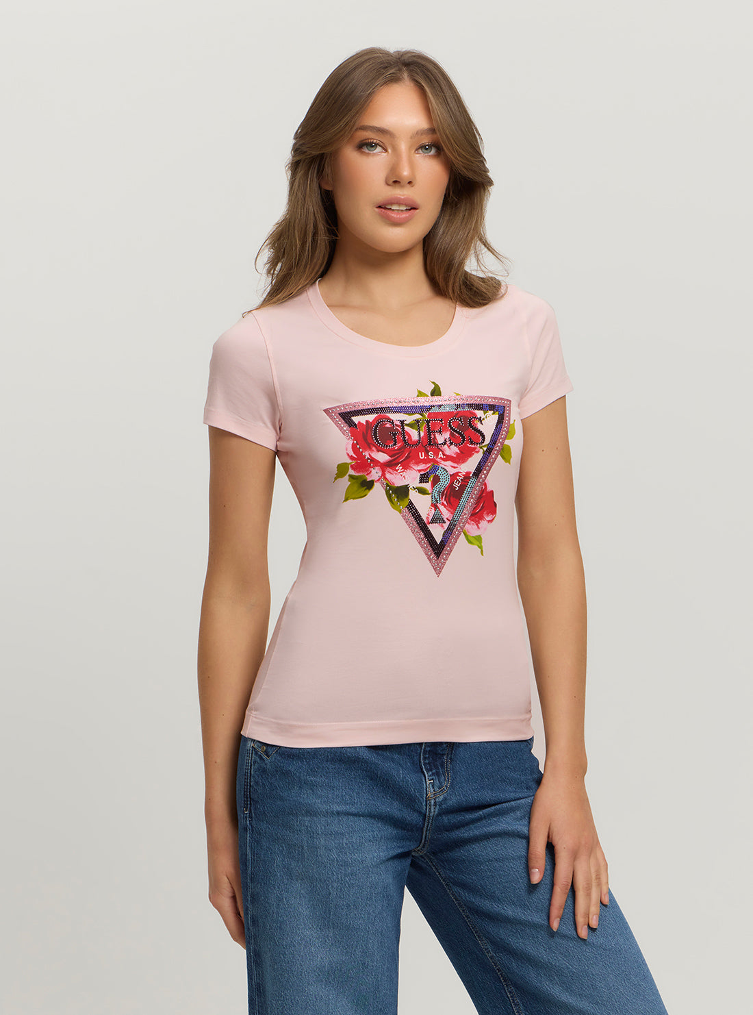 Eco Pink Roses Logo T-Shirt