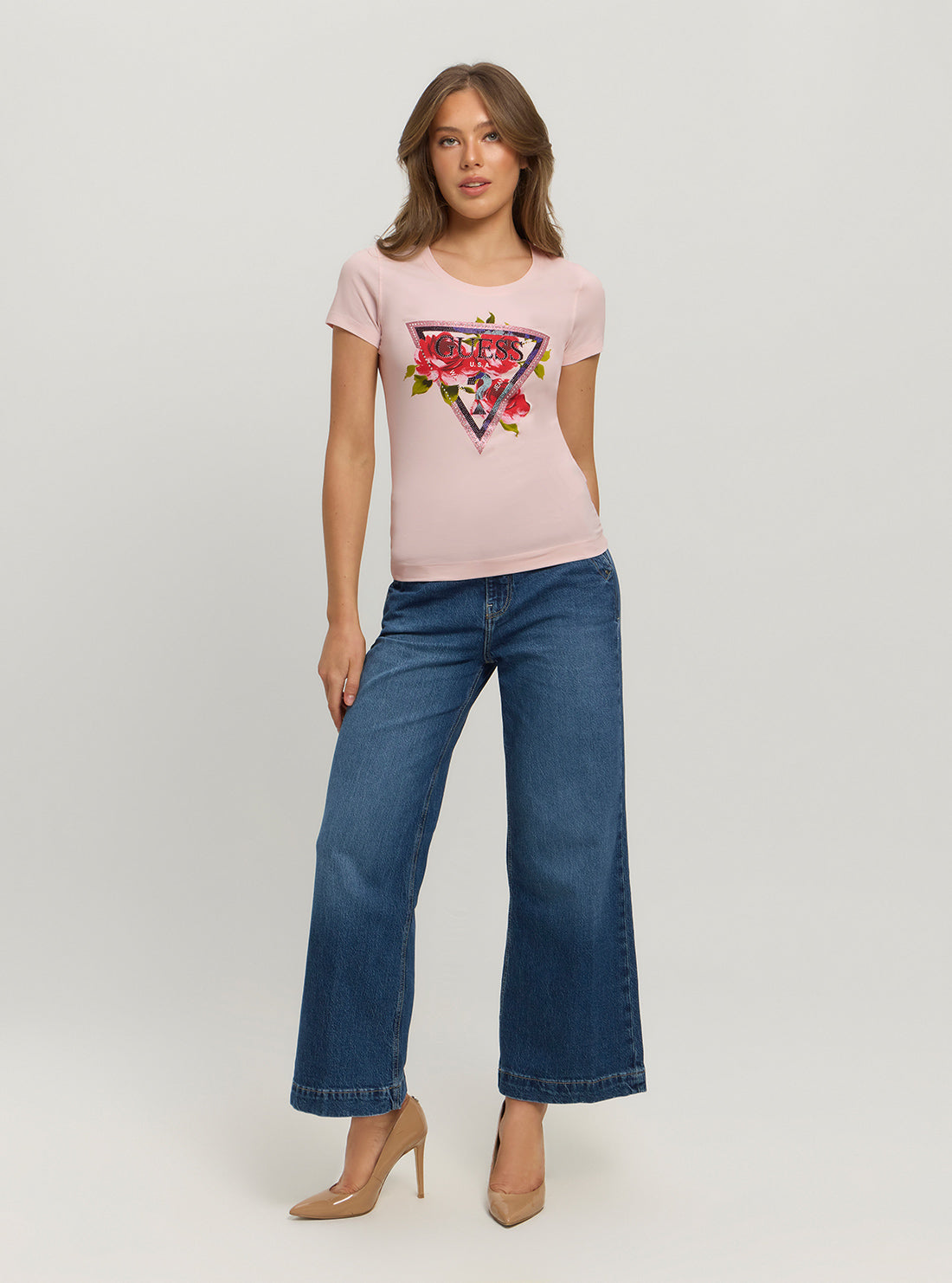 Eco Pink Roses Logo T-Shirt