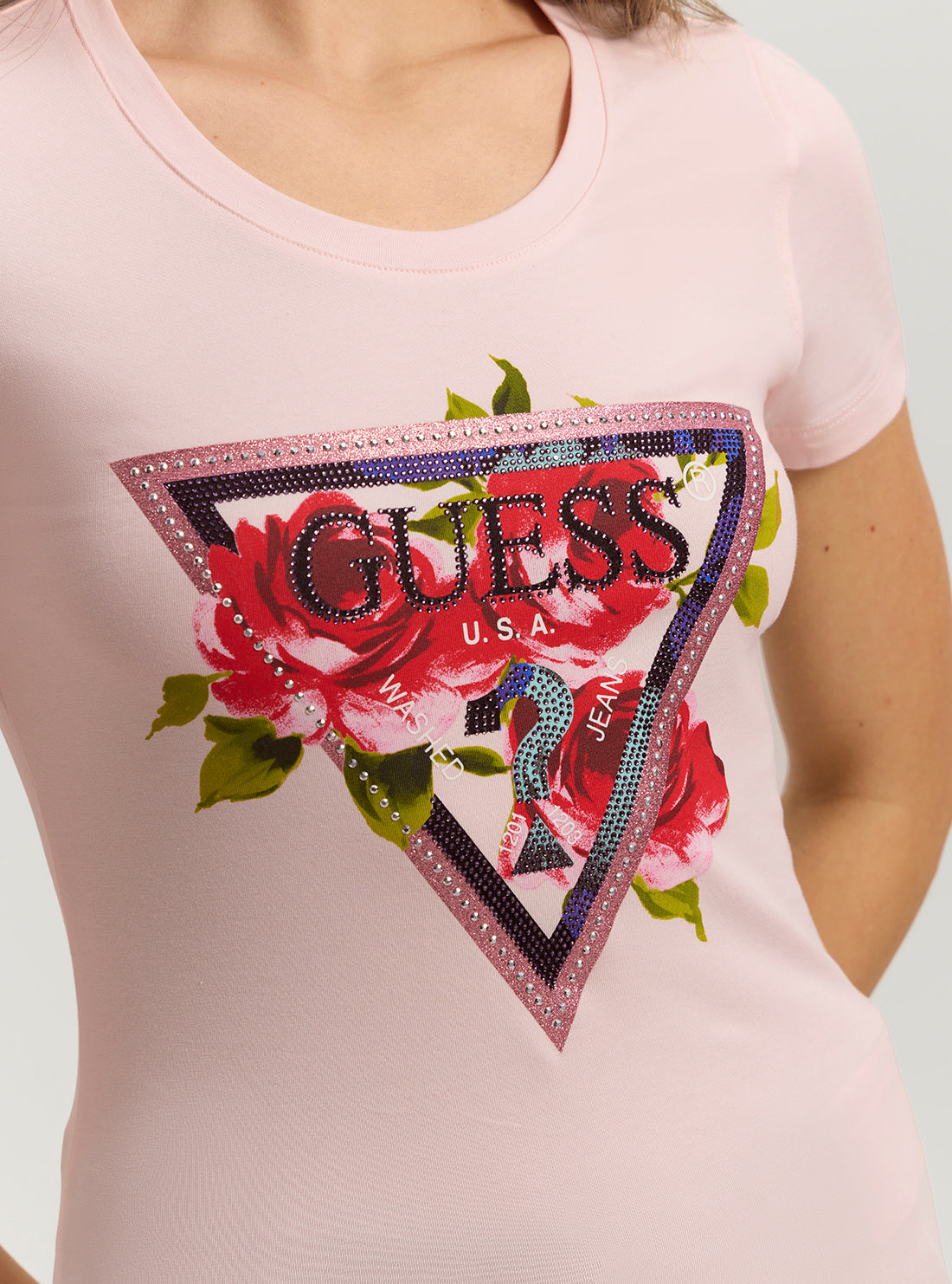 Eco Pink Roses Logo T-Shirt