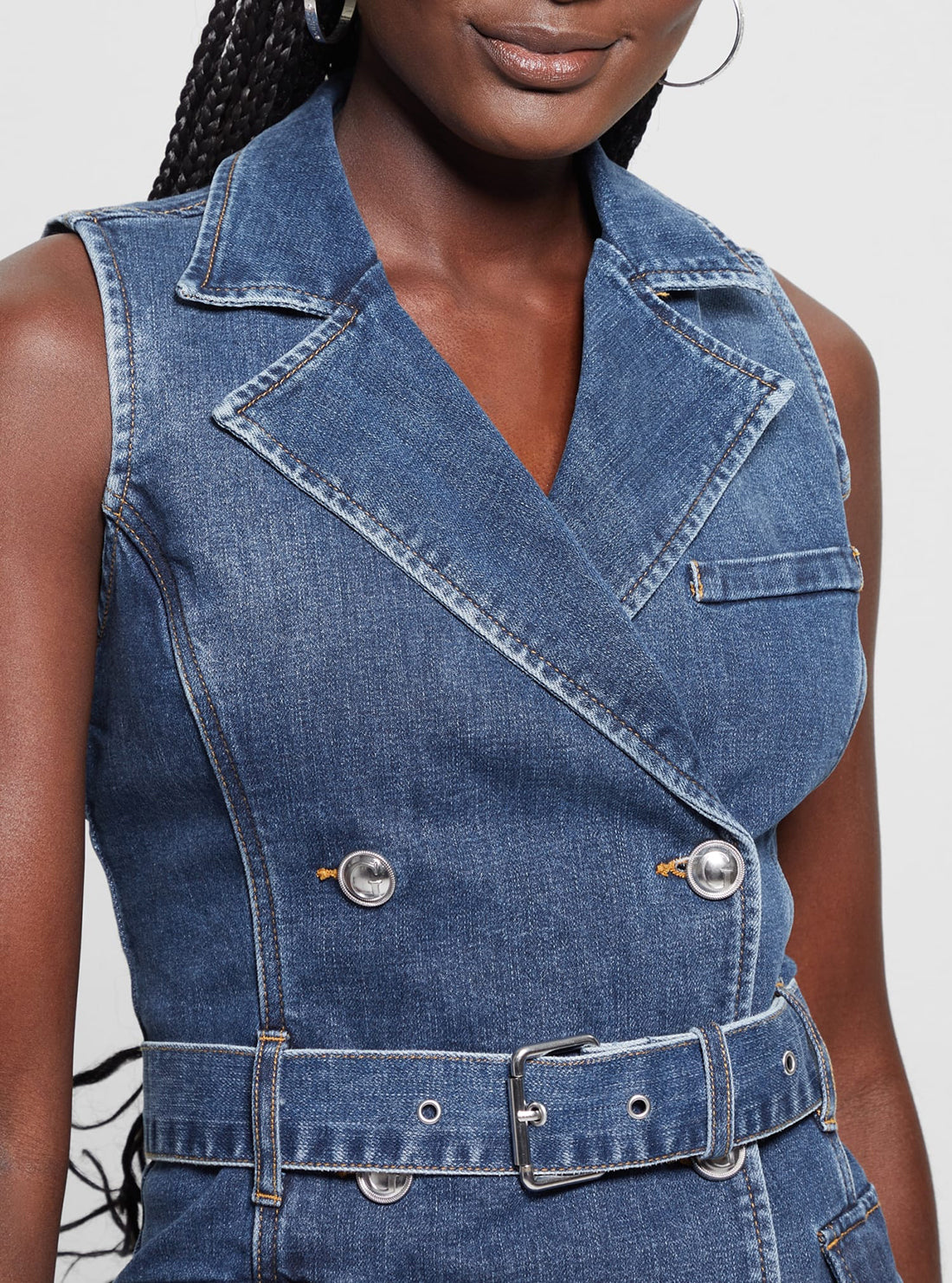 Blue Denim Anela Trench Mini Dress