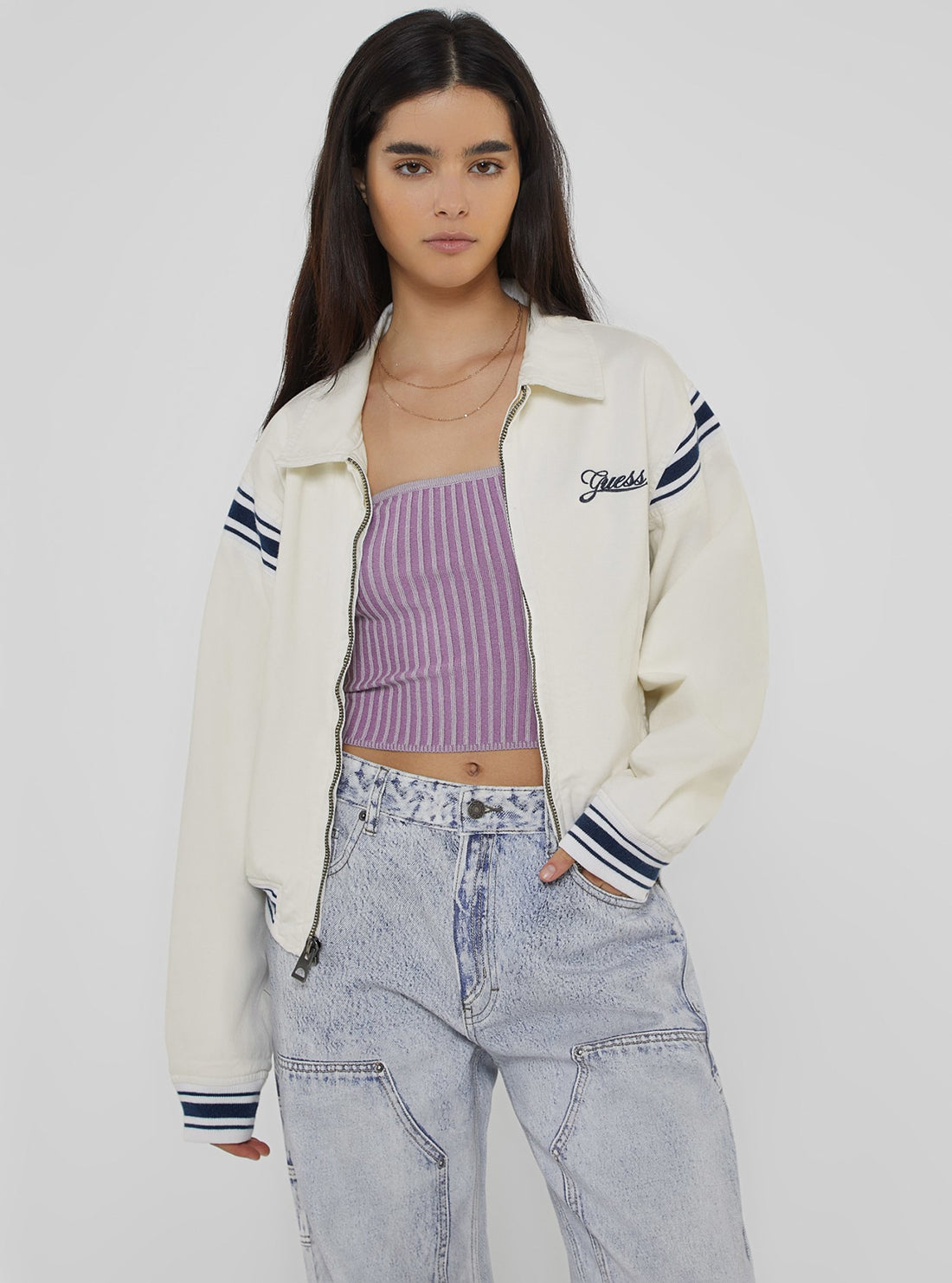 Guess Originals White Cropped Jacket