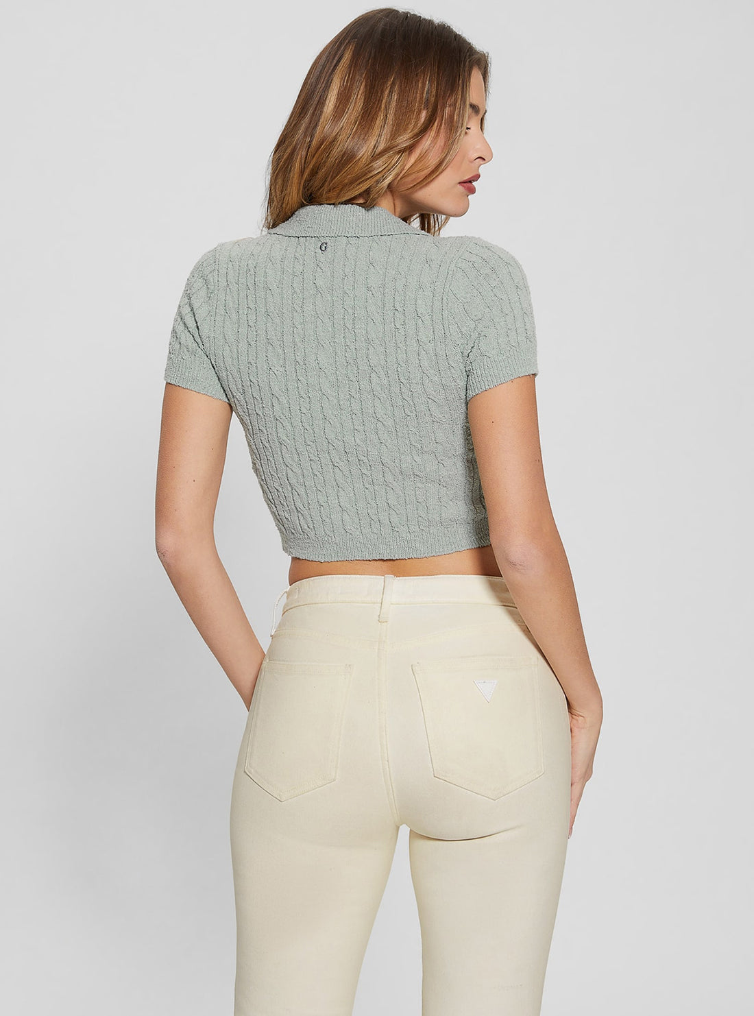 Green Two Way Zip Kora Knit Top