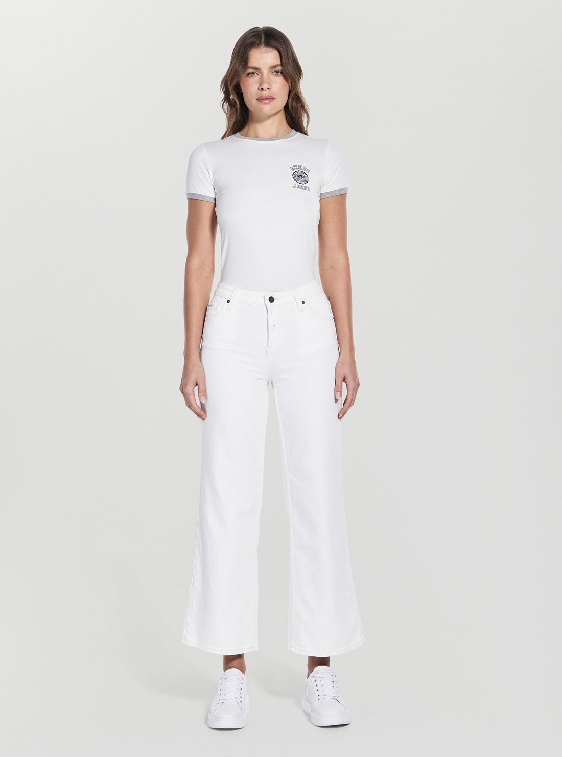 Guess Jeans Eco White Wide Leg Jeans W5GA0YD5M62 Full View