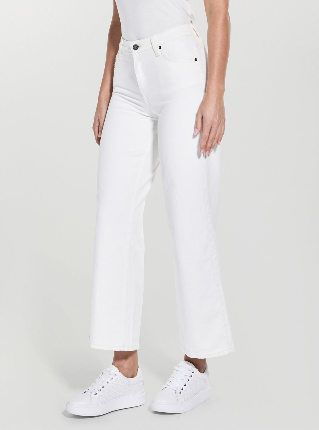 Guess Jeans Eco White Wide Leg Jeans W5GA0YD5M62 Side View