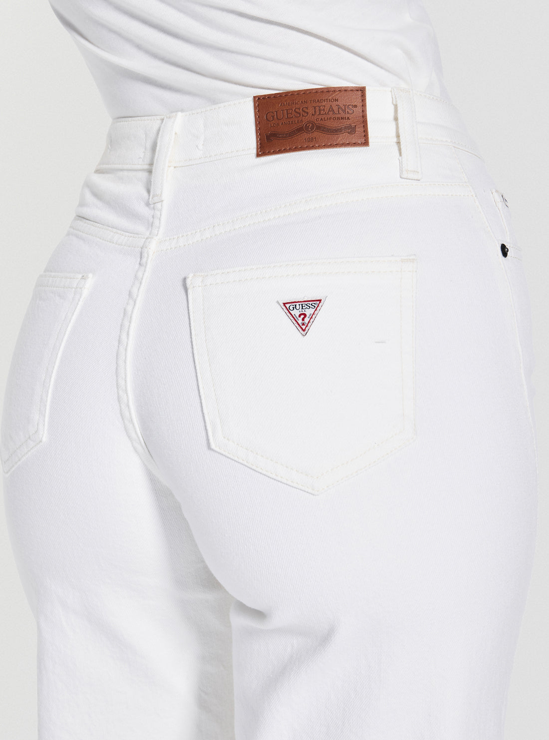 Guess Jeans Eco White Wide Leg Jeans W5GA0YD5M62 Back detail View