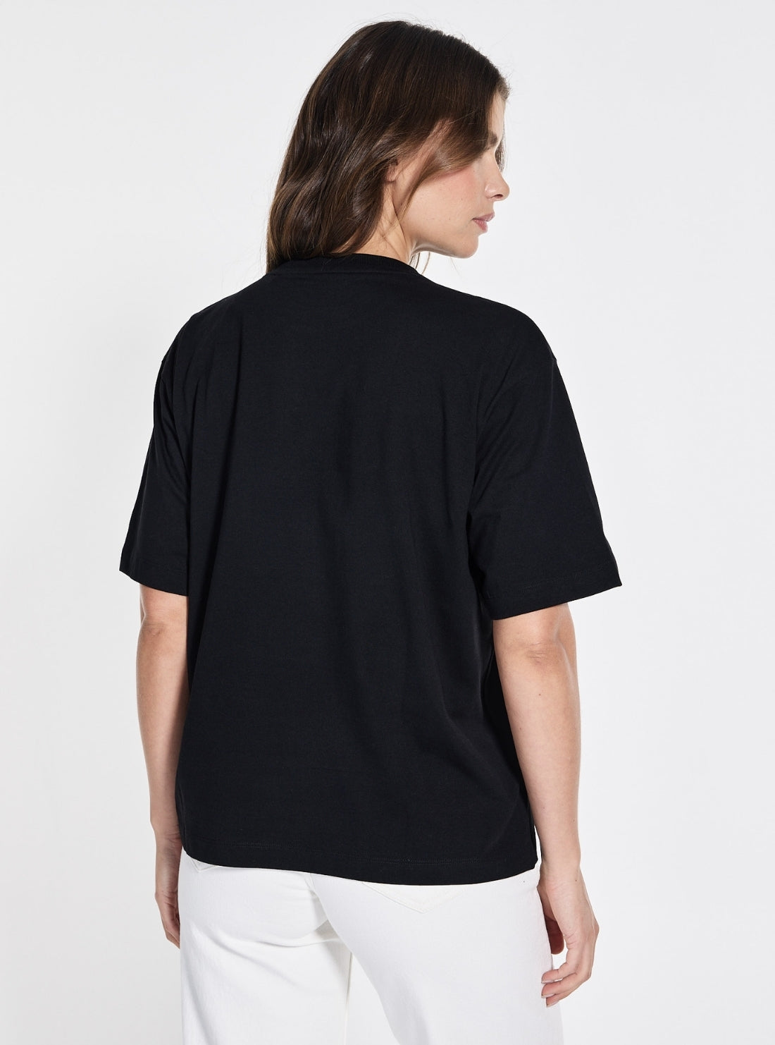 Guess Jeans Black Oversized Curved Logo T-Shirt W5GI29K8HM0 Back View