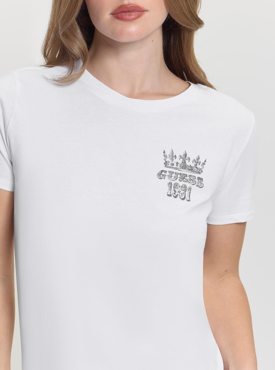 GUESS Womens White Nature Scape Easy T-Shirt W5GI53K9RM1 Detail View