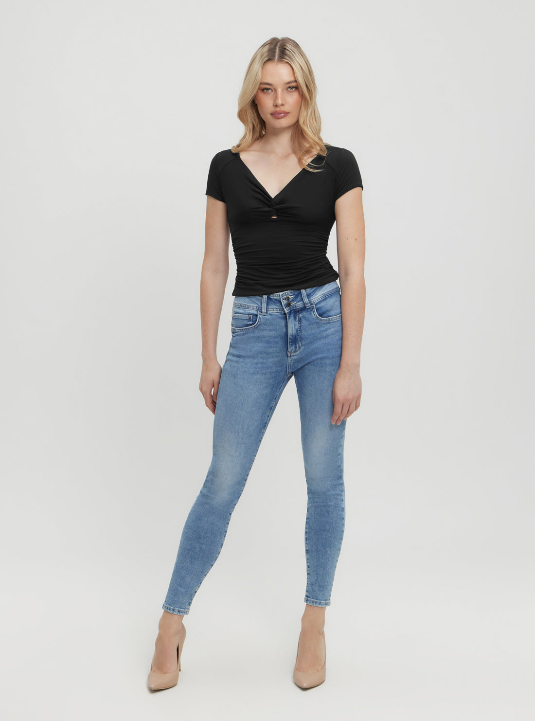 Black Charlotte Draped Top