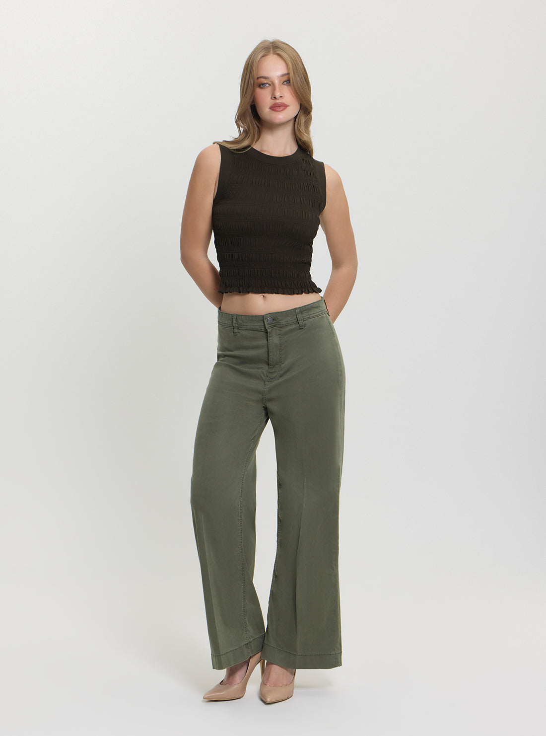 Espresso Brown Claire Smock Tank Top