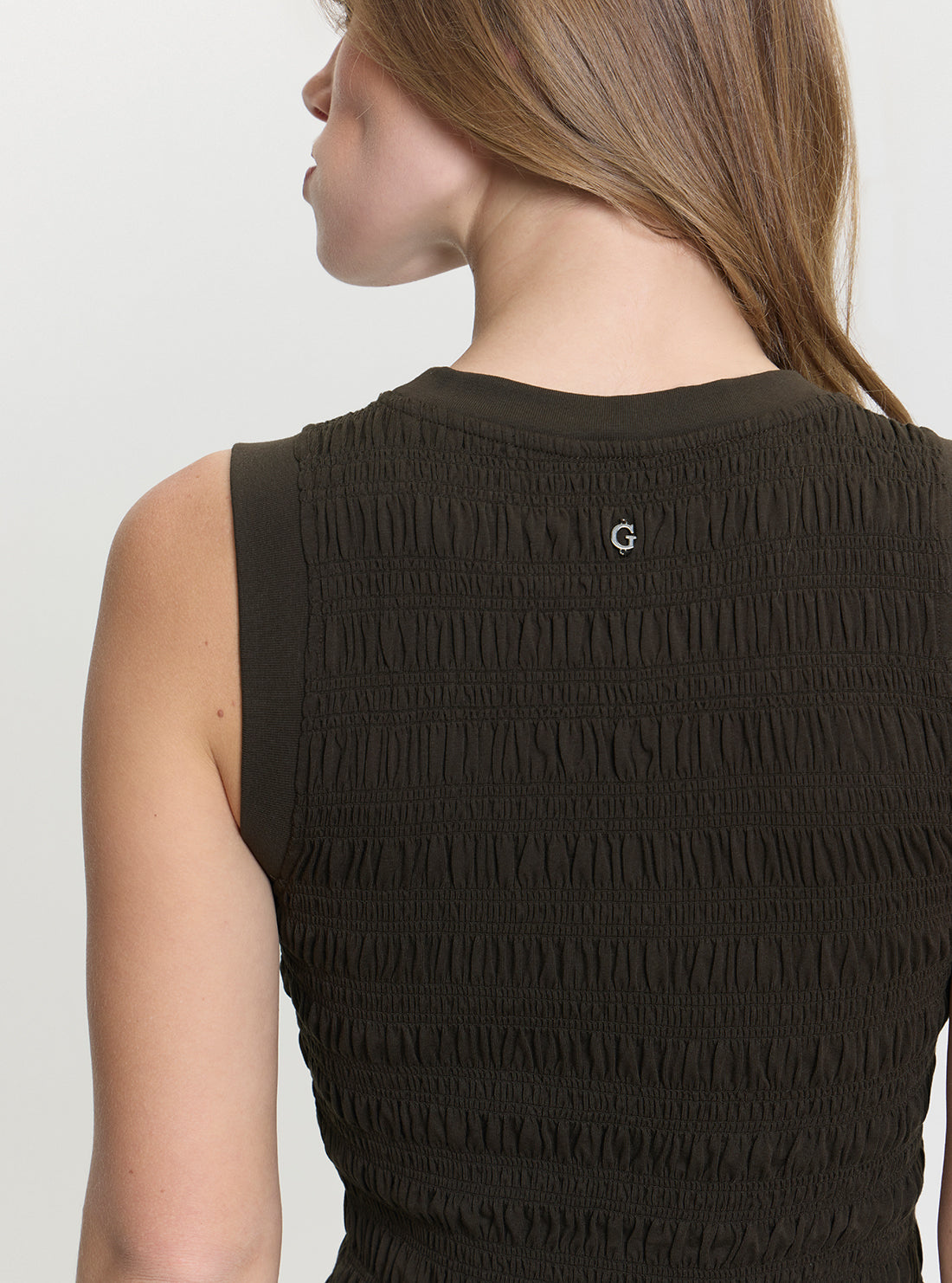 Espresso Brown Claire Smock Tank Top