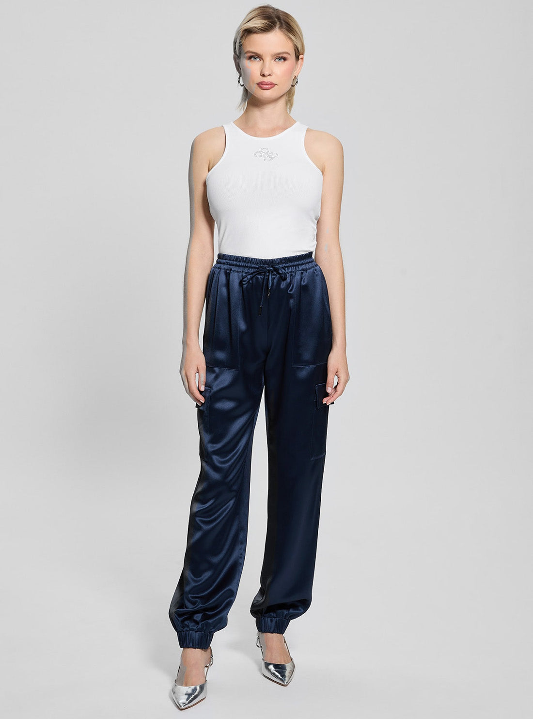 GUESS Womens Eco White Guendalina Tank Top W5GP57KCV52 Full View