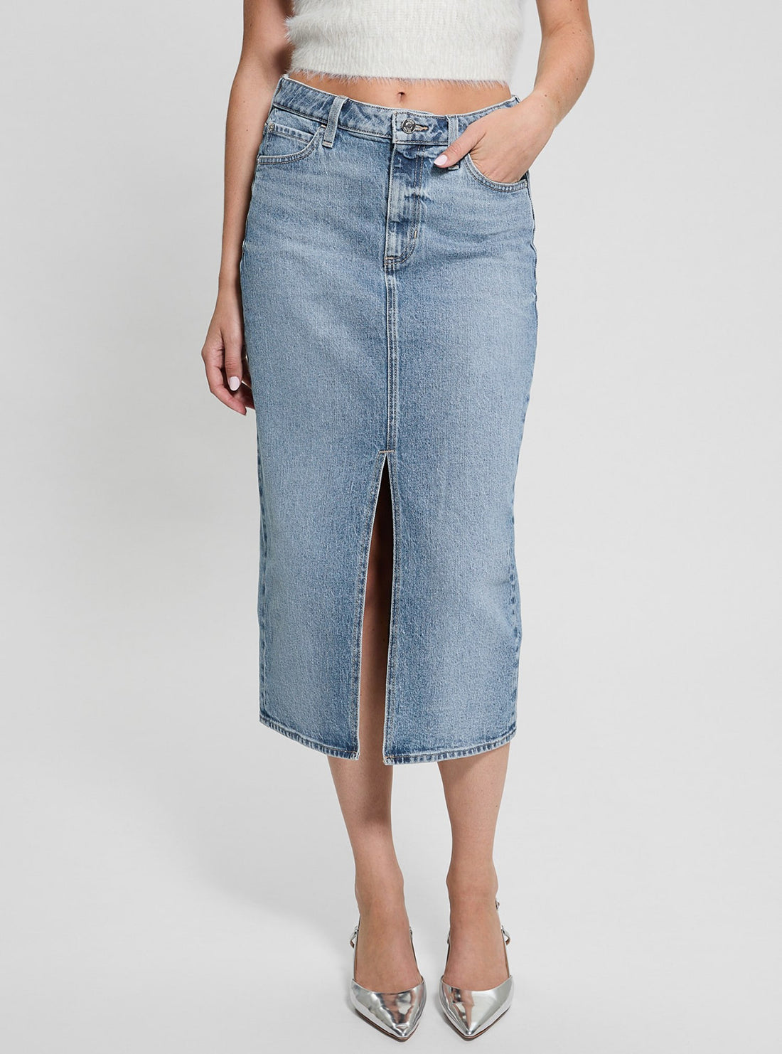 Blue Denim Mila Midi Skirt
