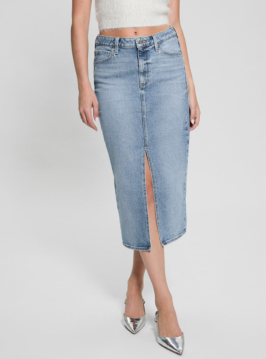 Blue Denim Mila Midi Skirt