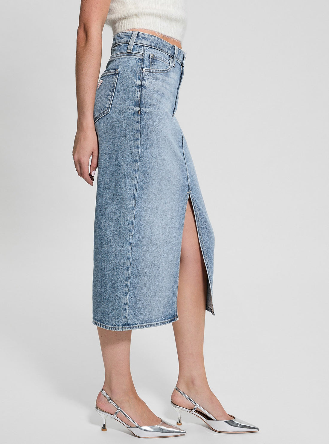 Blue Denim Mila Midi Skirt