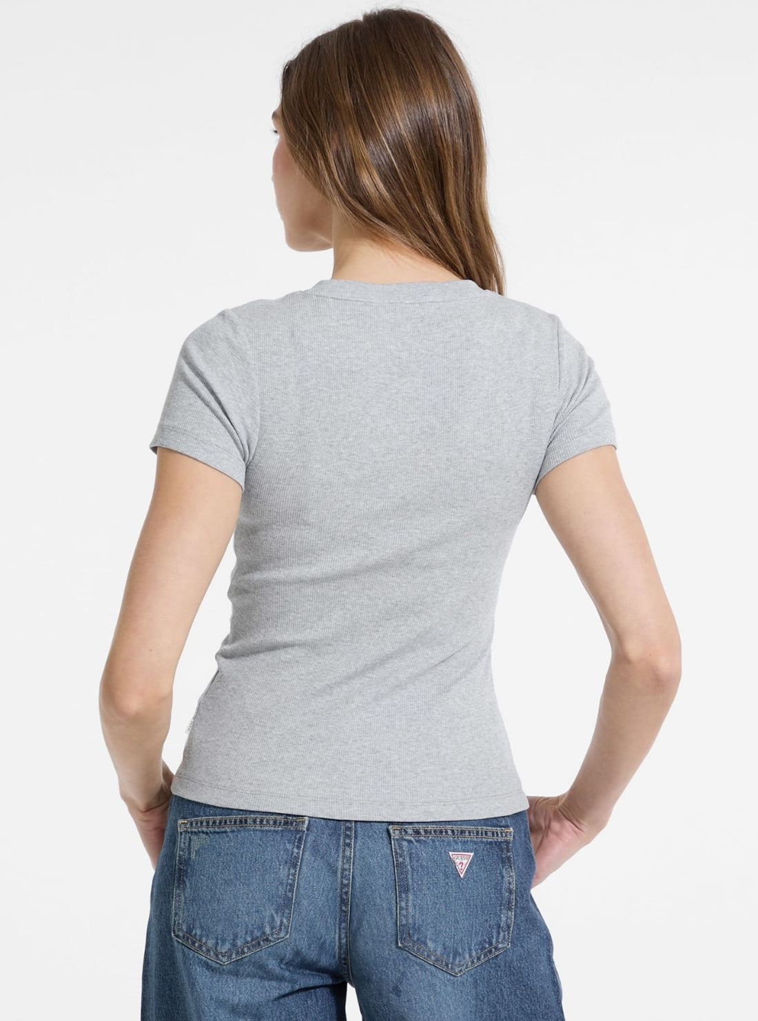 Guess Jeans Grey Slim T-Shirt W5YP37KA0H1 Back View