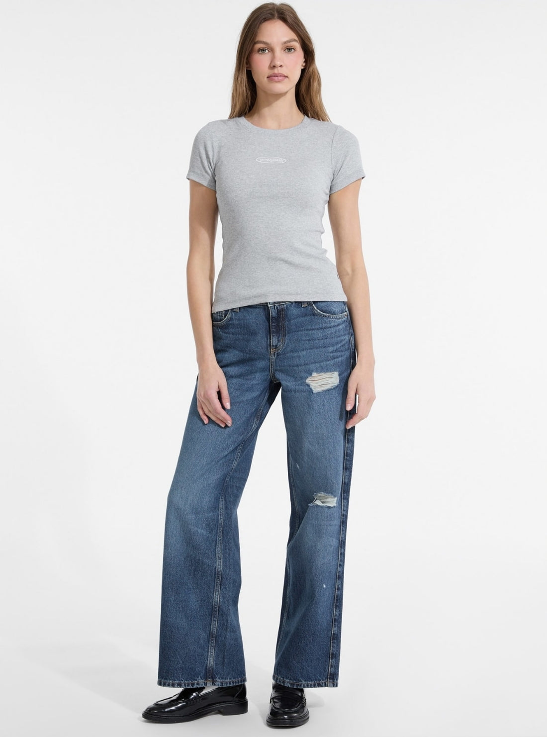 Guess Jeans Grey Slim T-Shirt W5YP37KA0H1 Full View