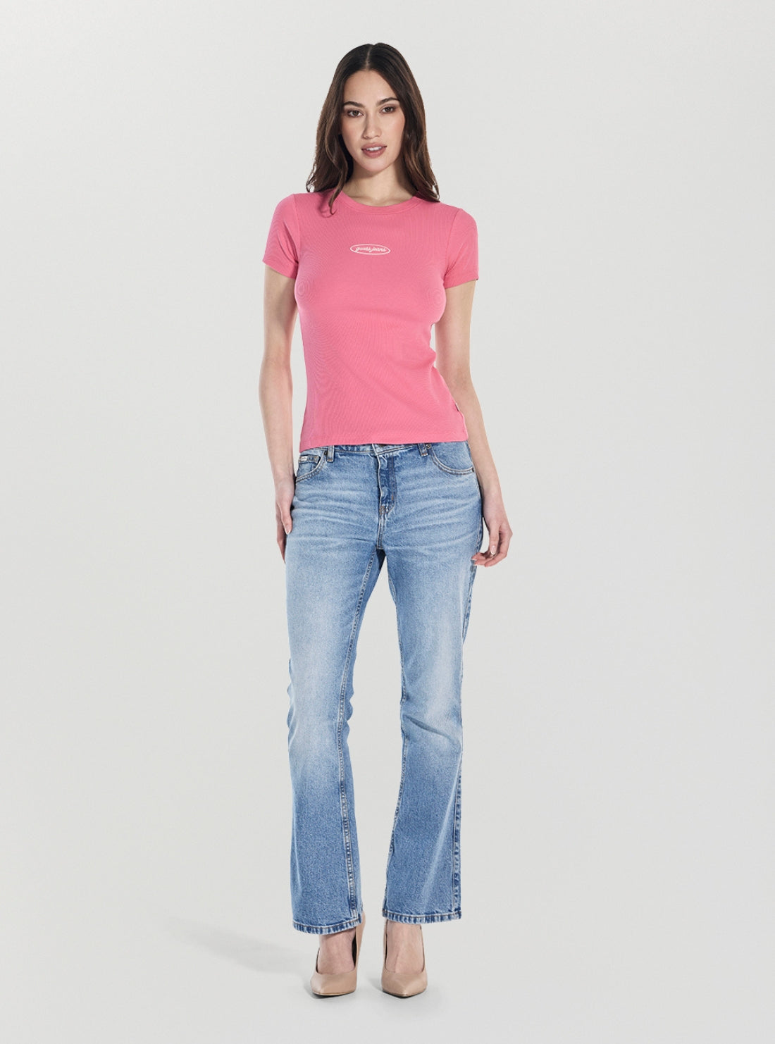 Guess Jeans Pink Slim T-Shirt W5YP37KA0H1  Full View