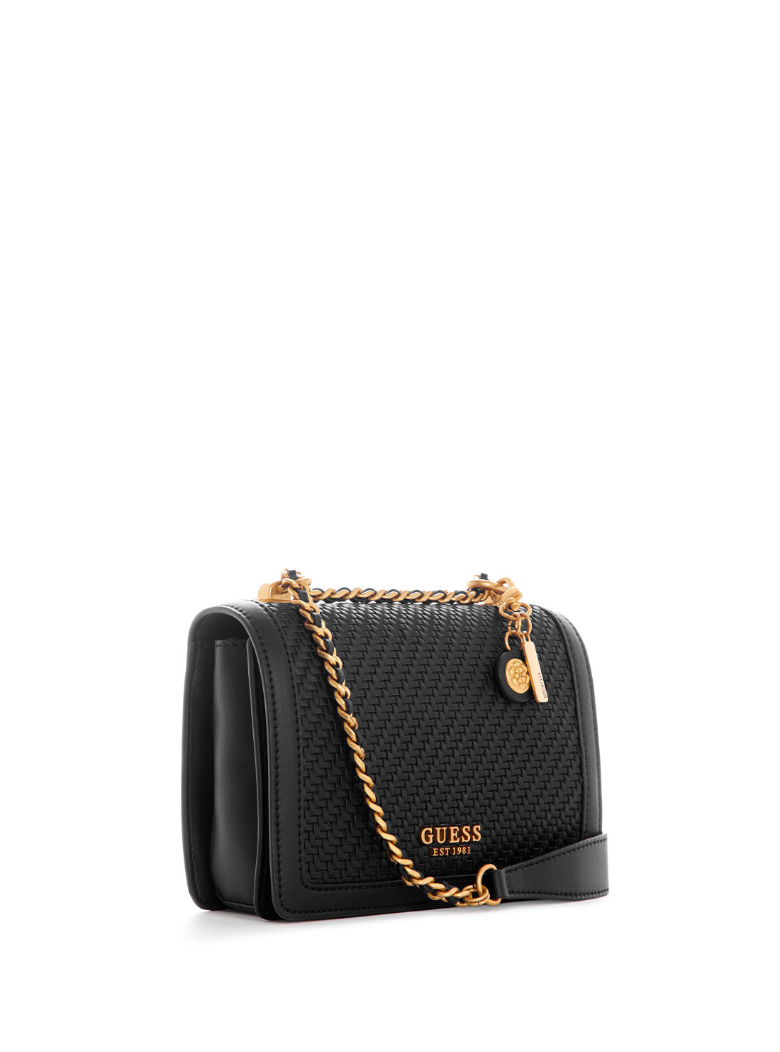 Black Abey Convertible Crossbody Bag | GUESS Women's Handbags | side view
