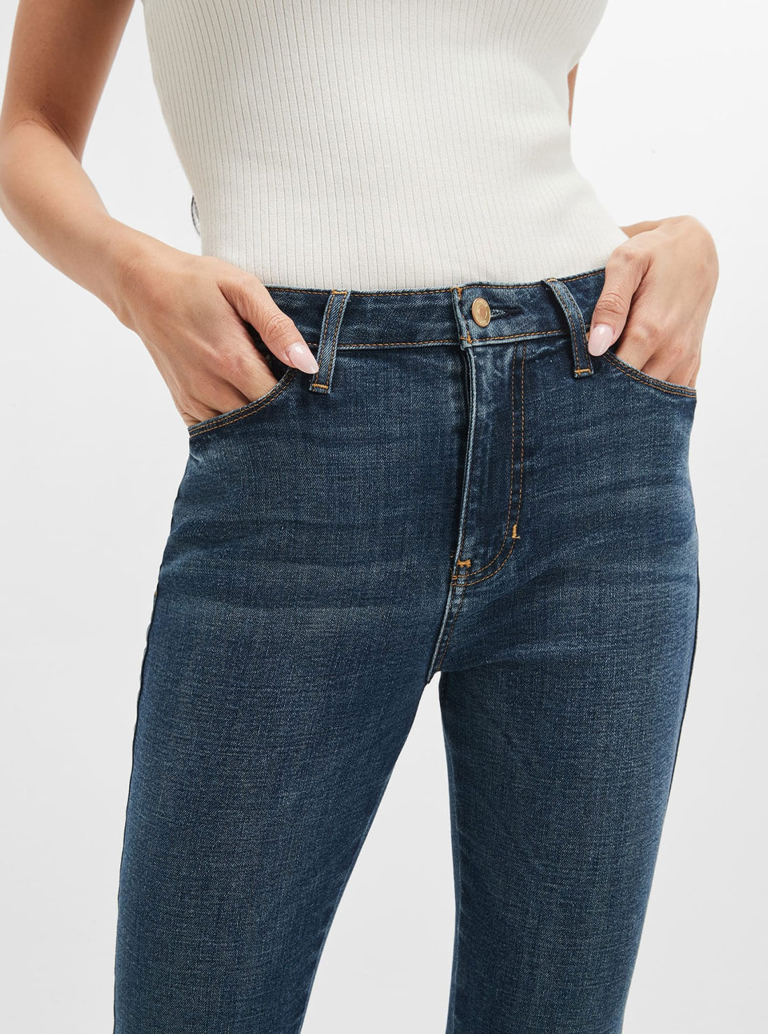 High-Rise Sexy Flared Denim Jeans In Blue Fog Wash