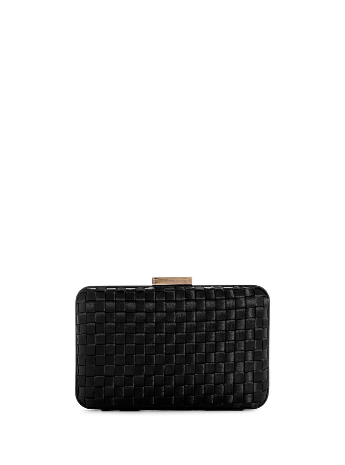 GUESS Black Twiller Minaudiere Clutch Bag back view