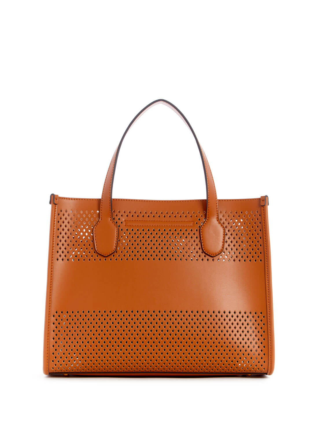 Cognac Brown Katey Small Tote Bag | GUESS Women's Handbags | back view