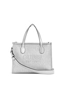 GUESS Silver Silvana Tote Bag front view