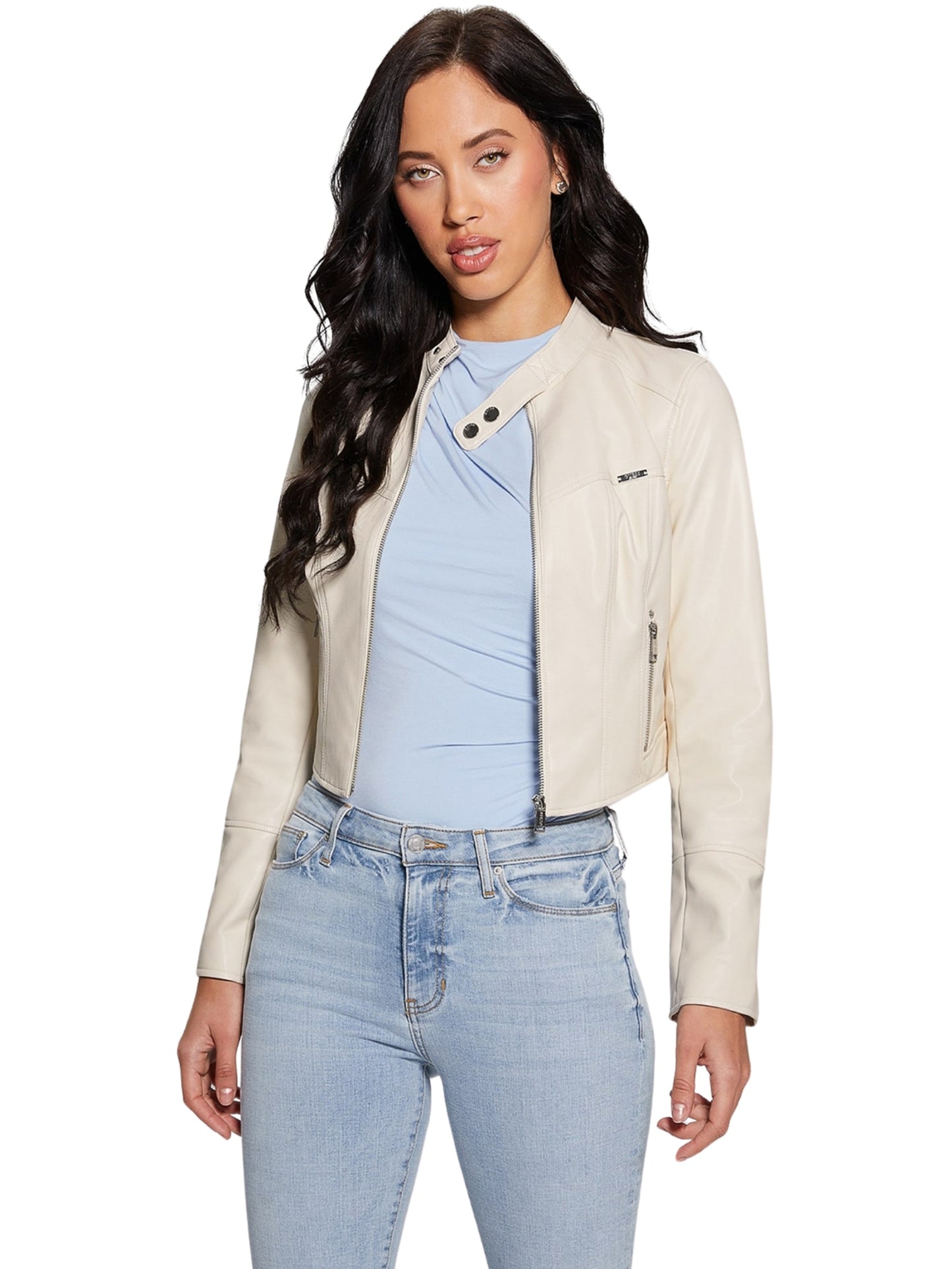 White Anita Moto Jacket