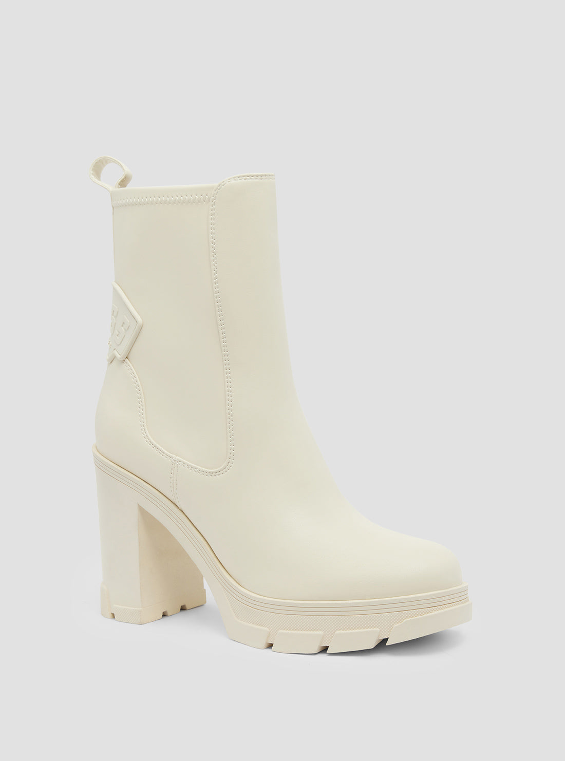 GUESS White Xeno Platform Boots front view