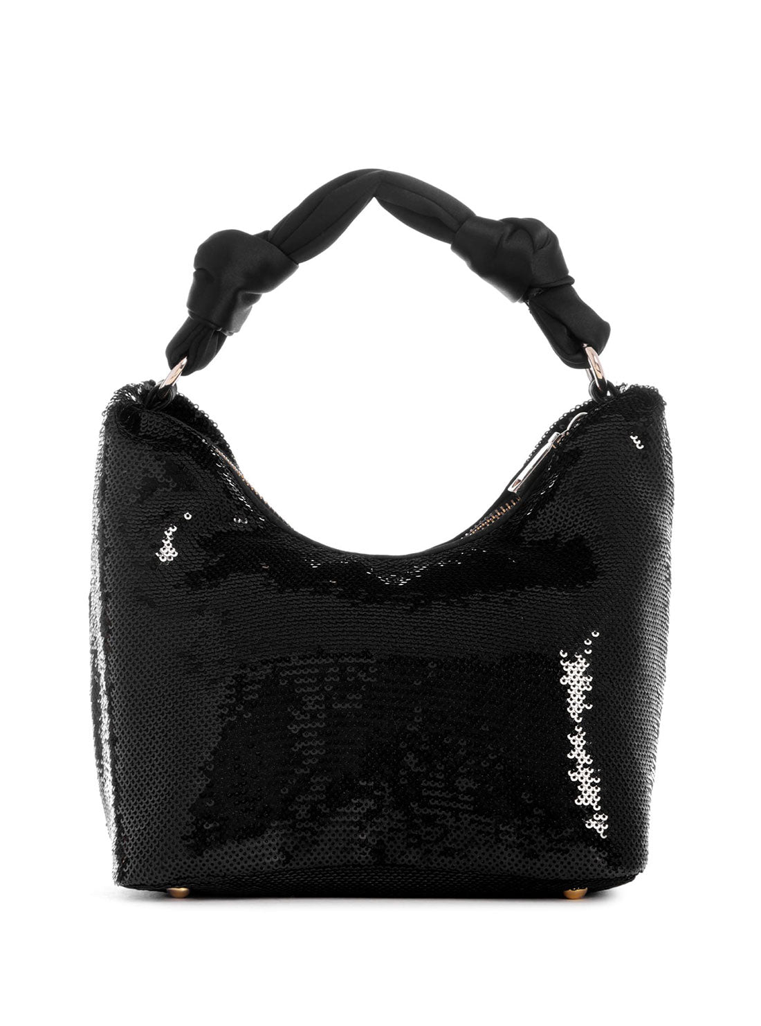 Black Velina Sequin Hobo Bag