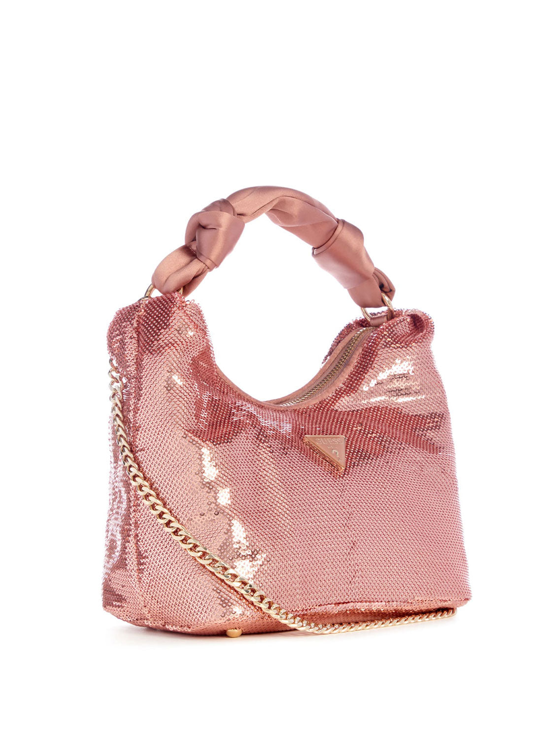 Rose Gold Velina Sequin Hobo Bag