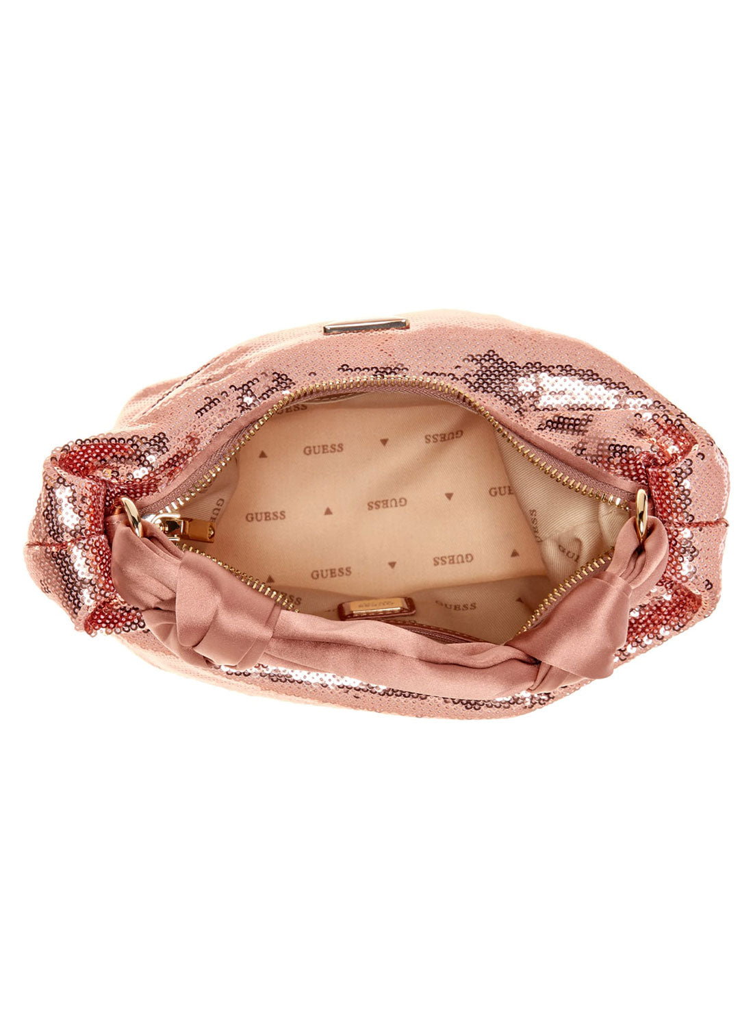 Rose Gold Velina Sequin Hobo Bag