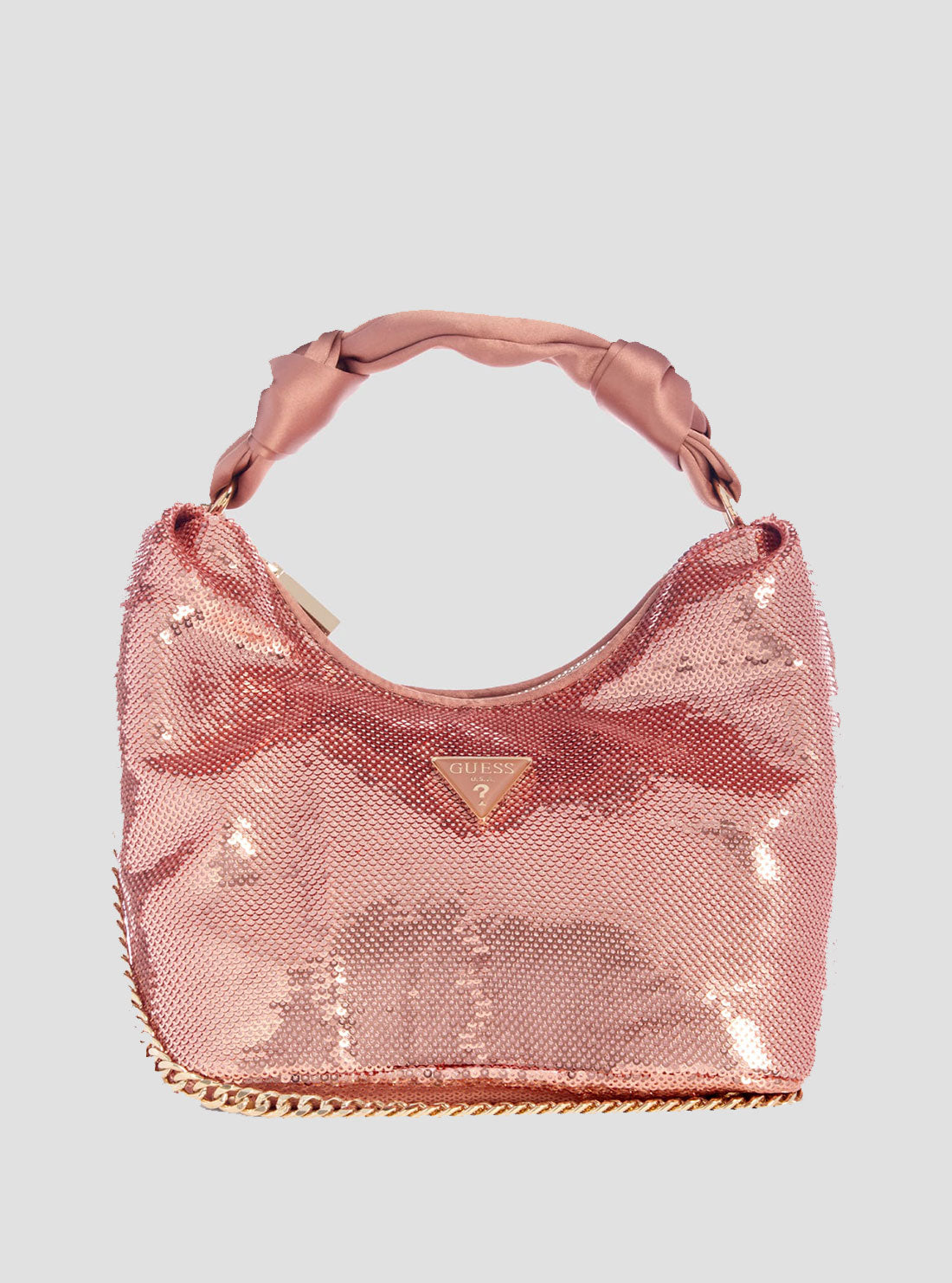 Rose Gold Velina Sequin Hobo Bag