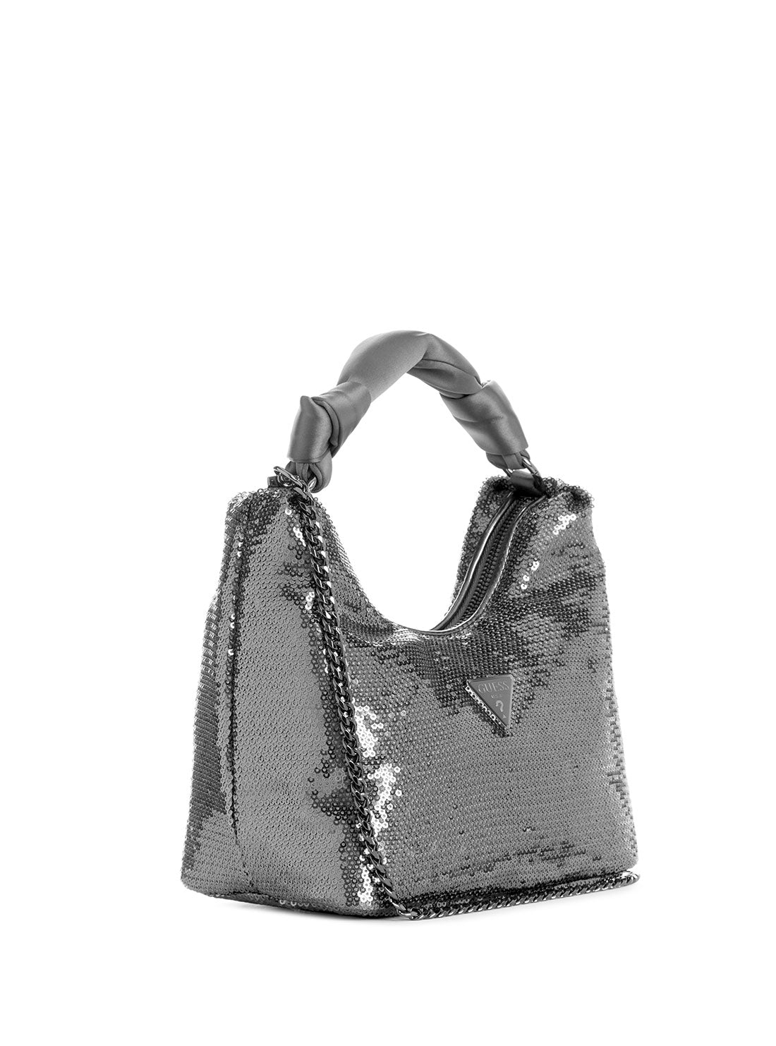 Pewter Velina Sequin Hobo Bag