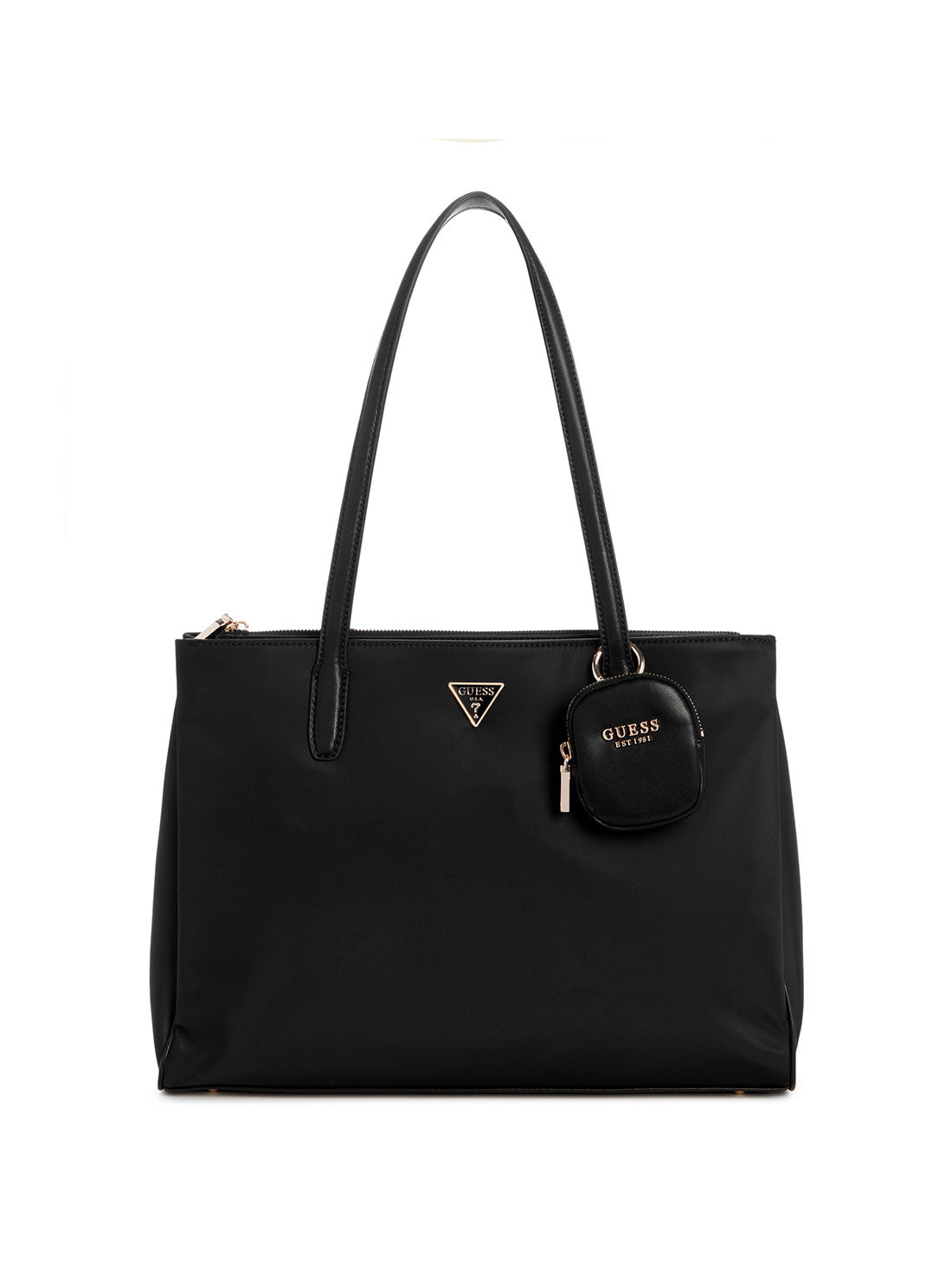 GUESS Black Power Play Tote Bag front view