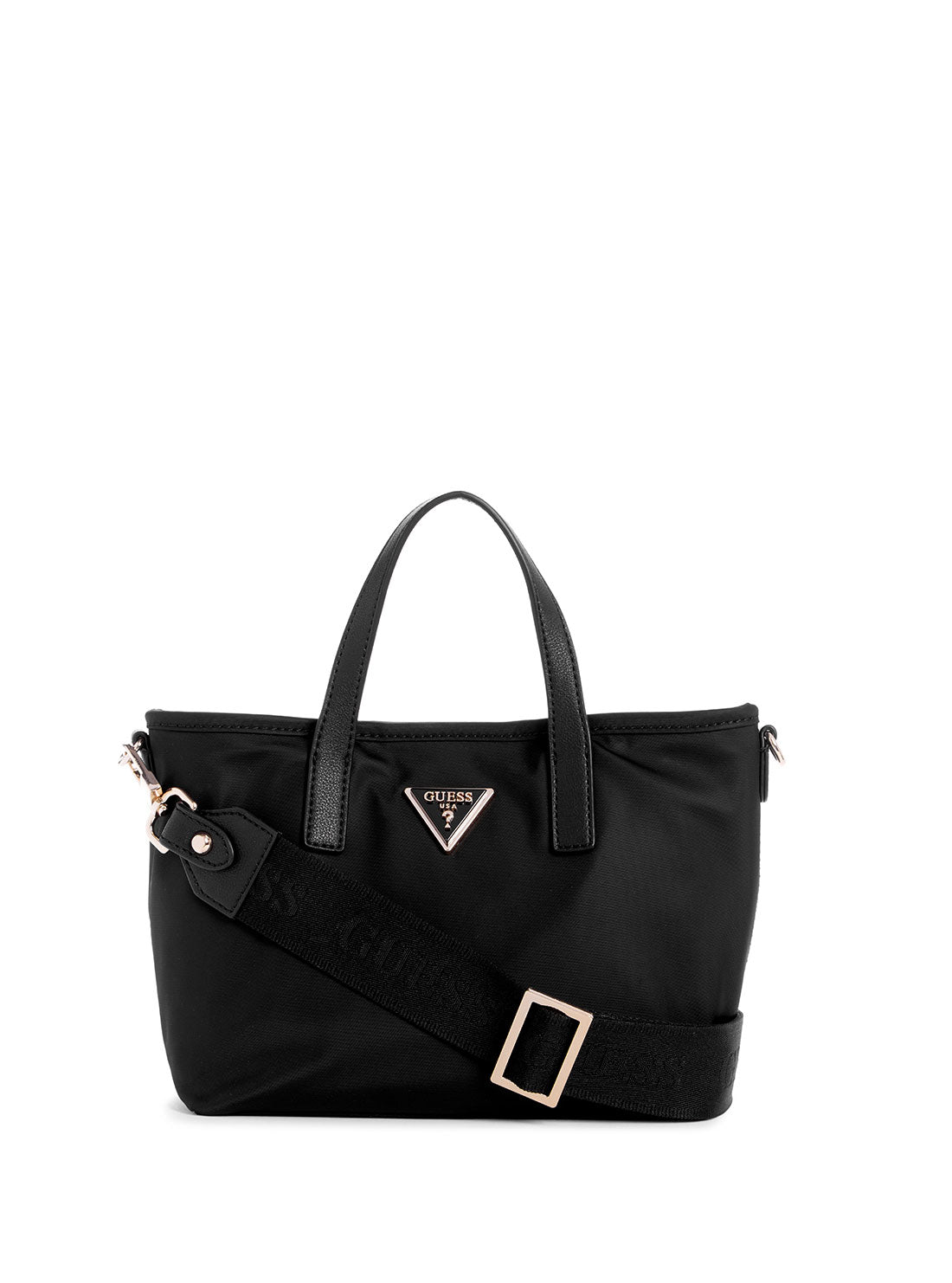 GUESS Black Latona Mini Tote Bag front view