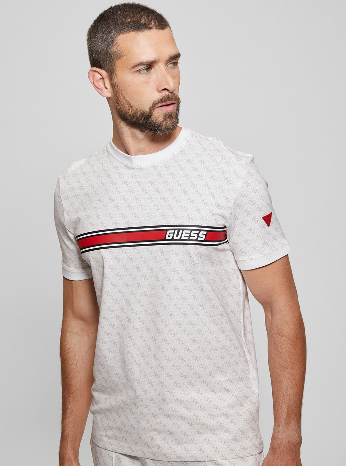 GUESS Mens Eco White Logo Jamey Active T-Shirt Z2BI09J1314 Detail View