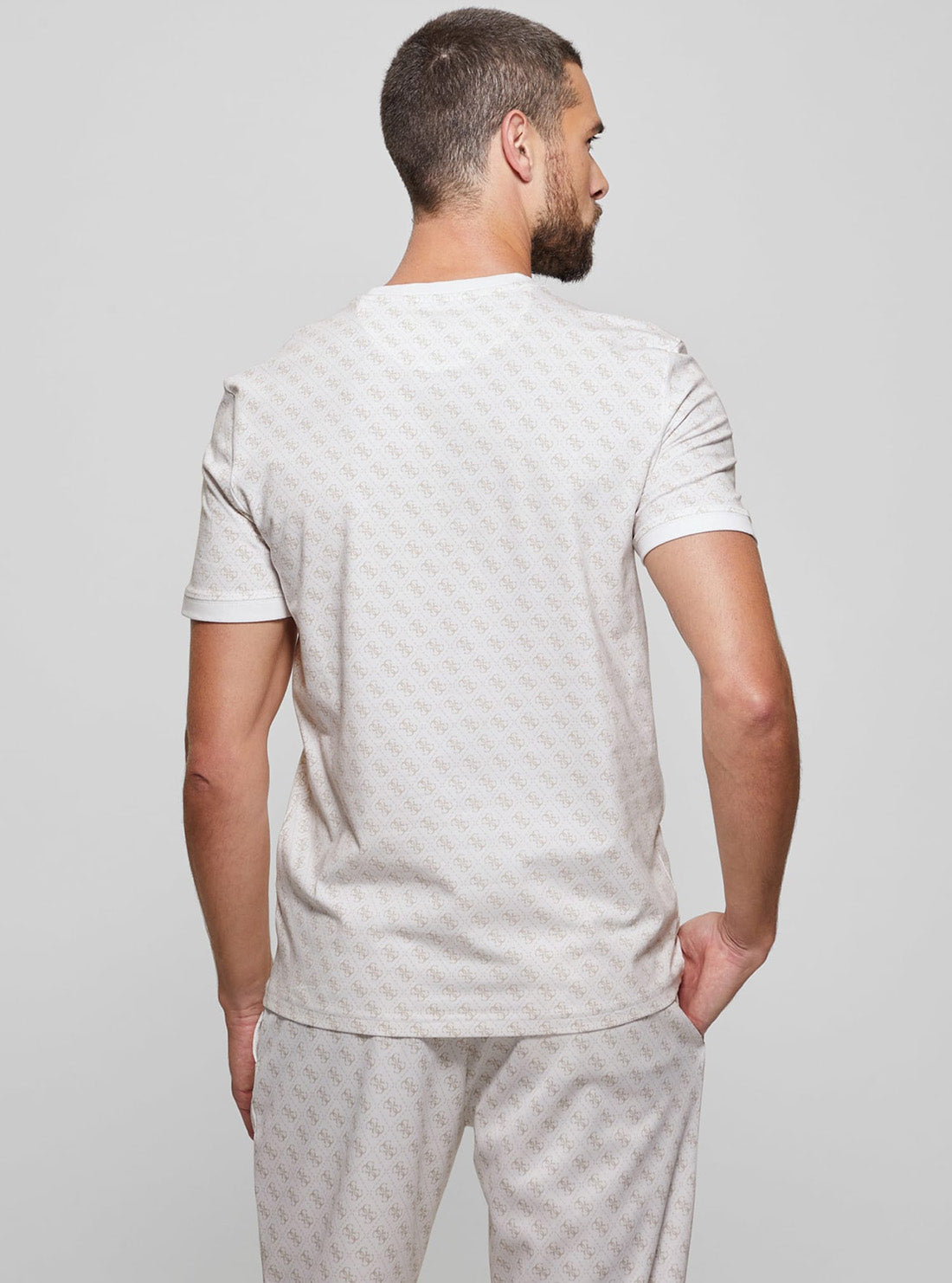 GUESS Mens Eco White Logo Jamey Active T-Shirt Z2BI09J1314 Back View