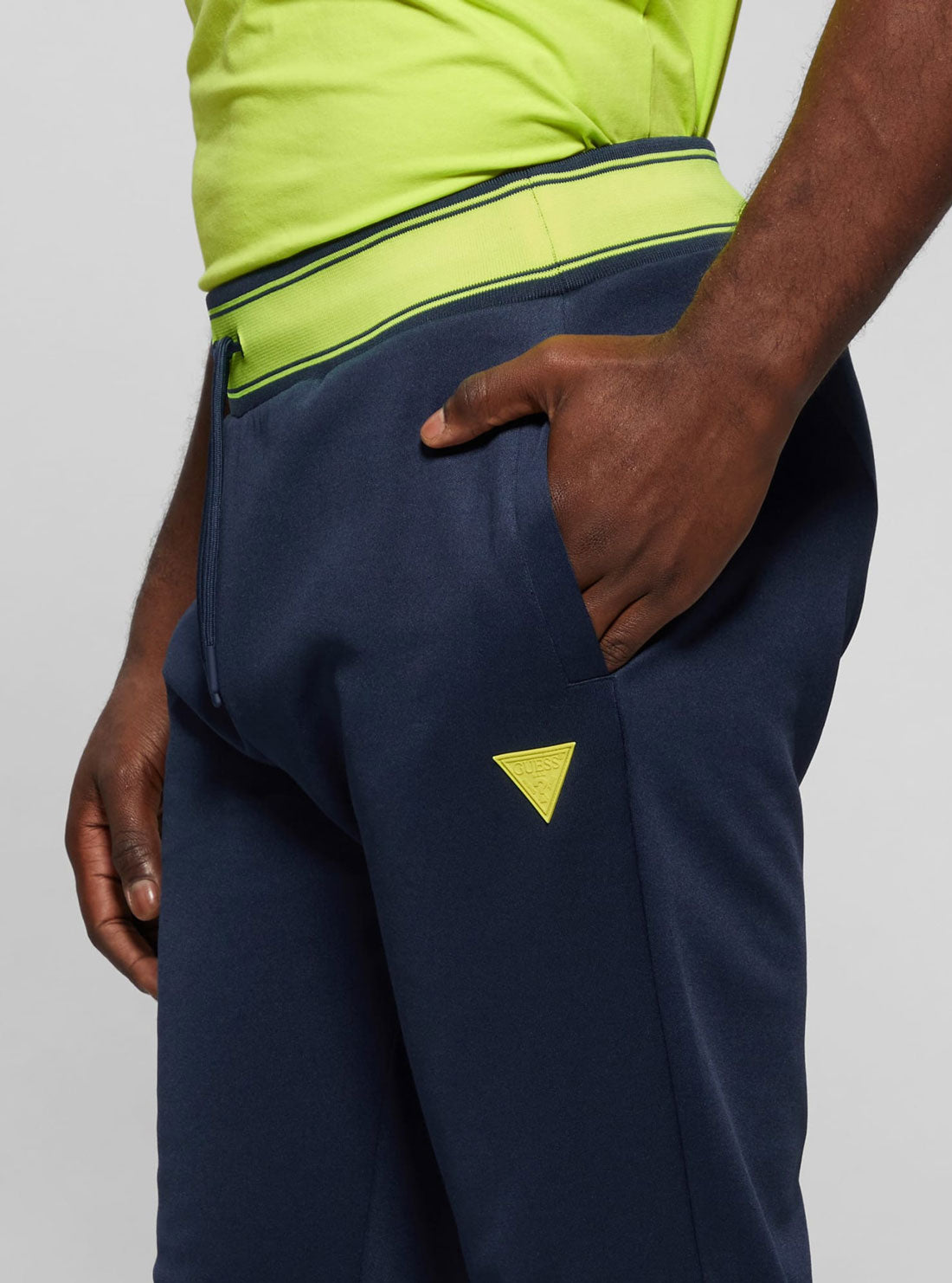 Eco Fluorescent Blue Leroi Active Pants | GUESS Men's Apparel | detail view