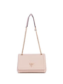 GUESS Pink Noelle Crossbody Flap Bag front view