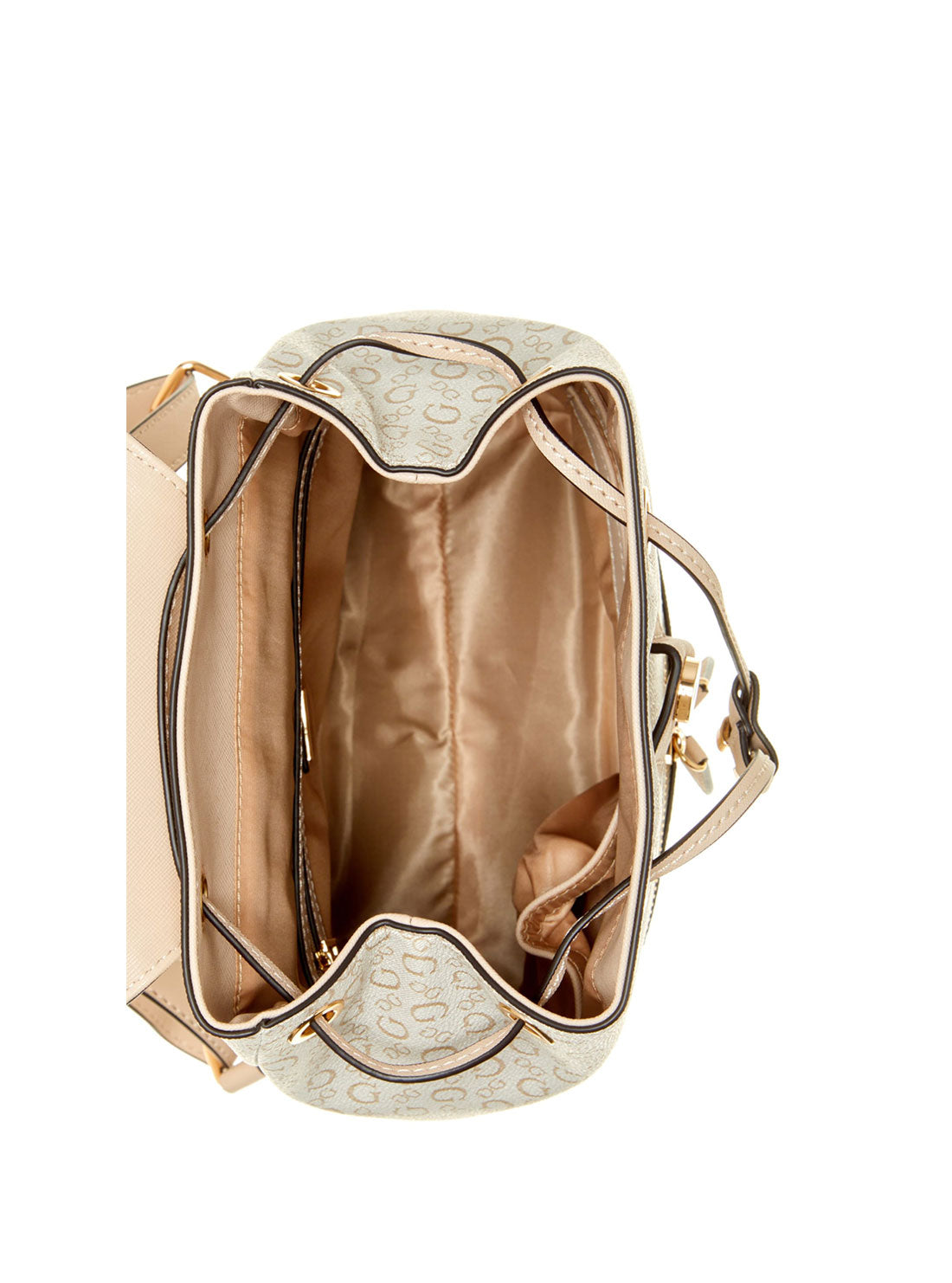 GUESS Beige Dory Backpack inside view