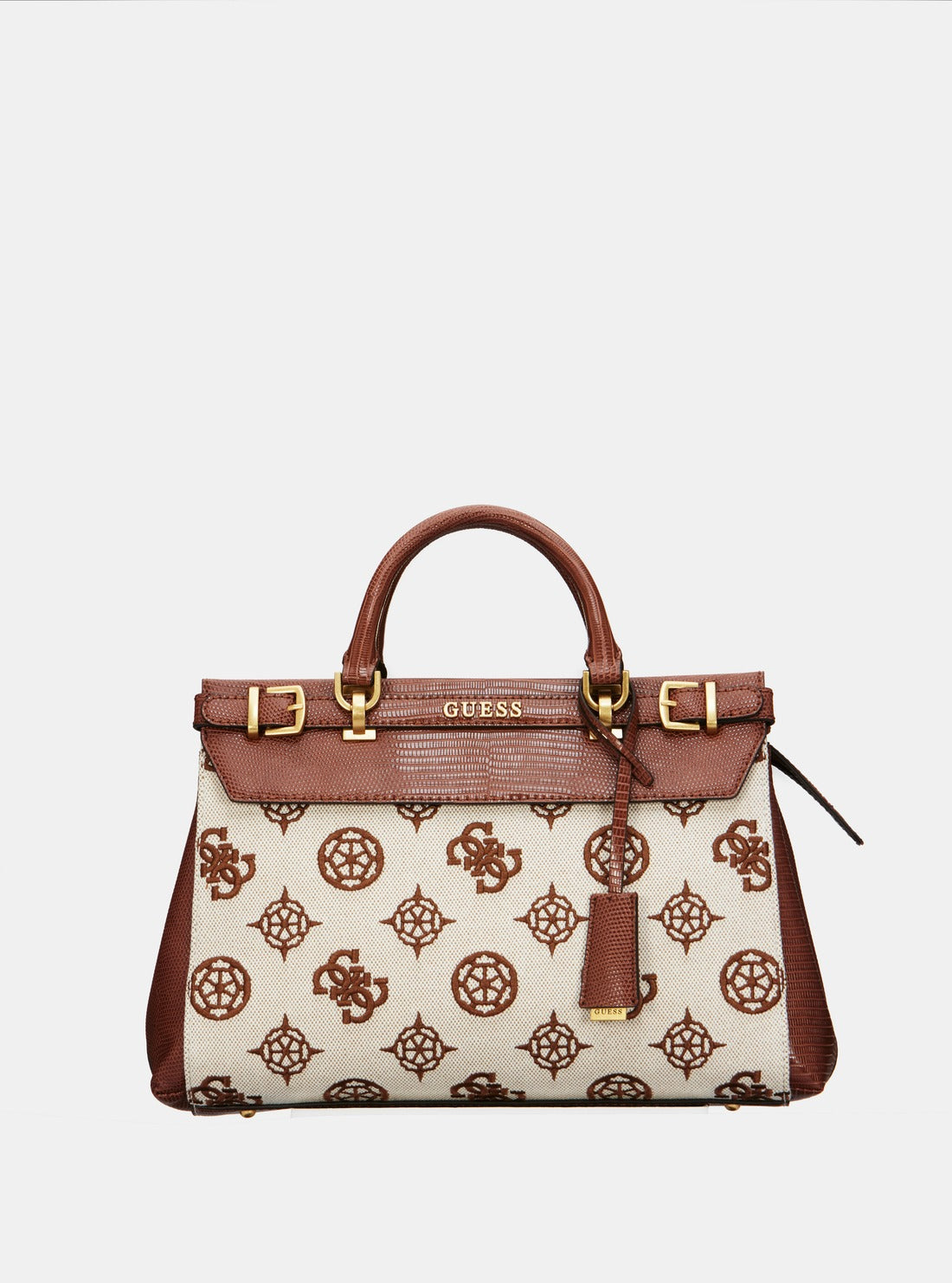 Brown Logo Sestri Luxury Satchel Bag