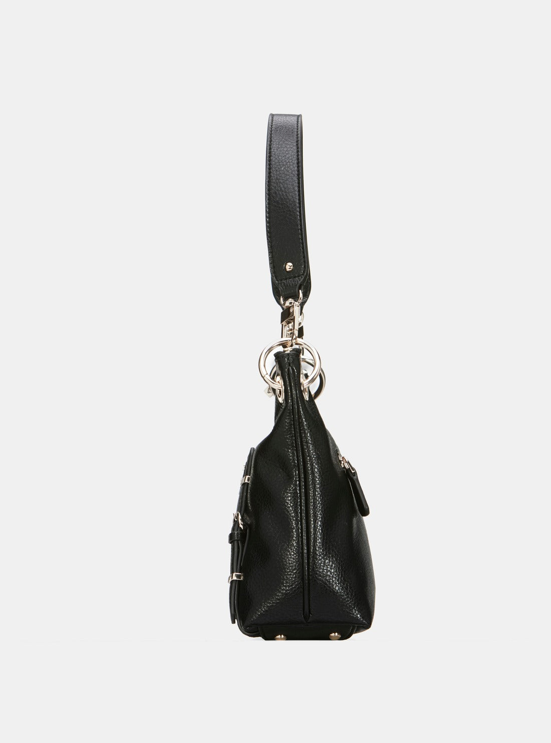 GUESS Black Levia Top Zip Shoulder Bag side view