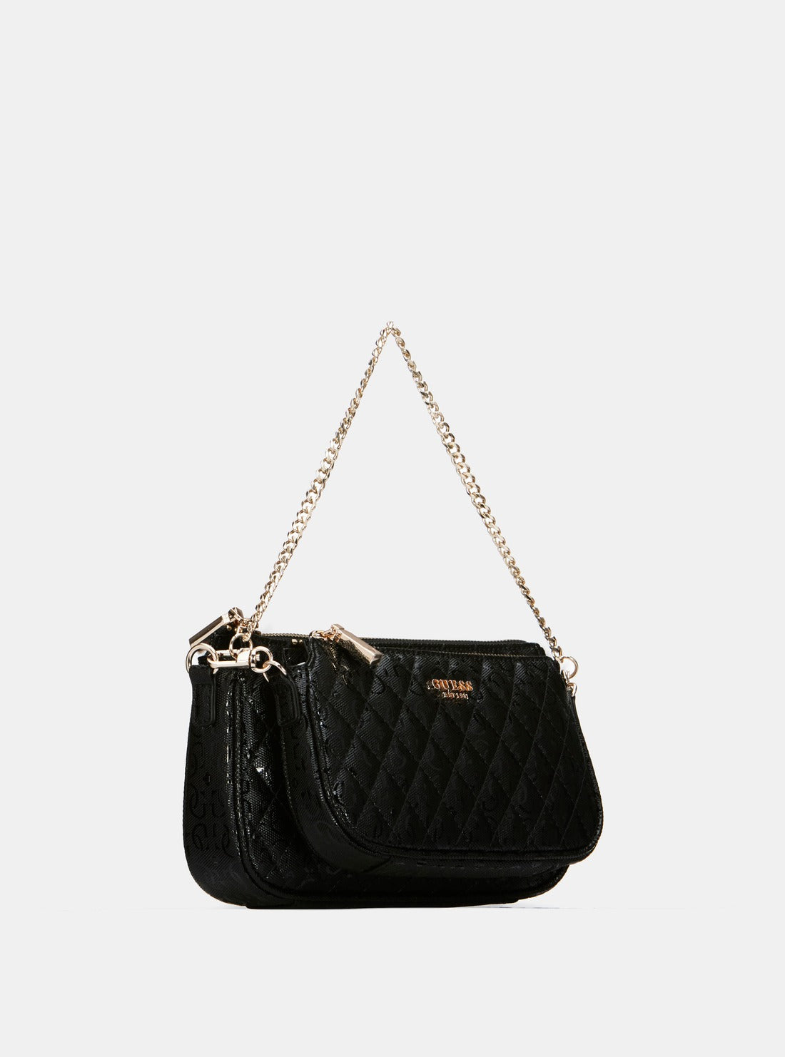 GUESS Black Yarmilla Pouch Crossbody Bag side view