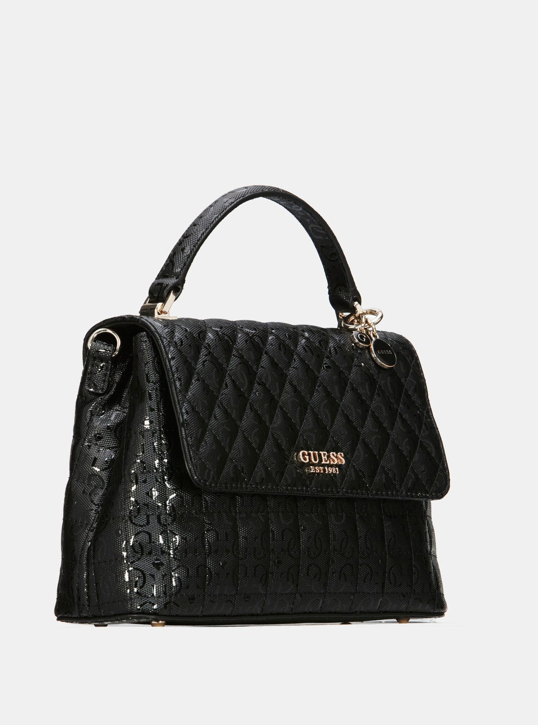 GUESS Black Yarmilla Top Handle Bag side view