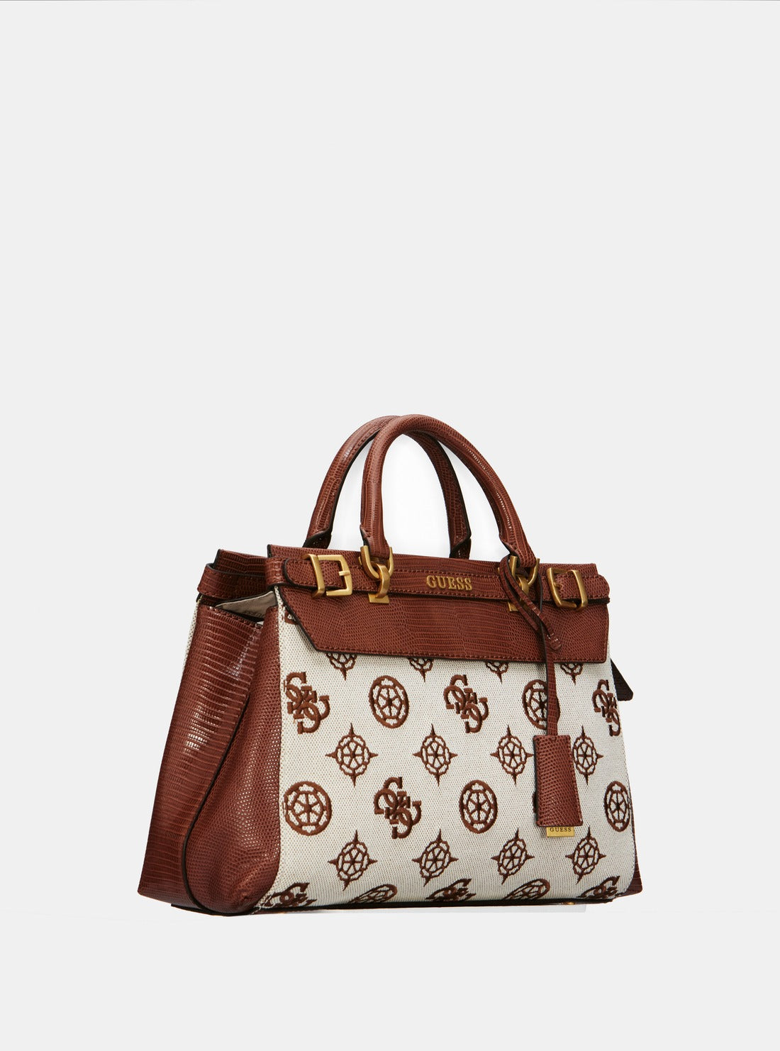 Brown Logo Sestri Luxury Satchel Bag