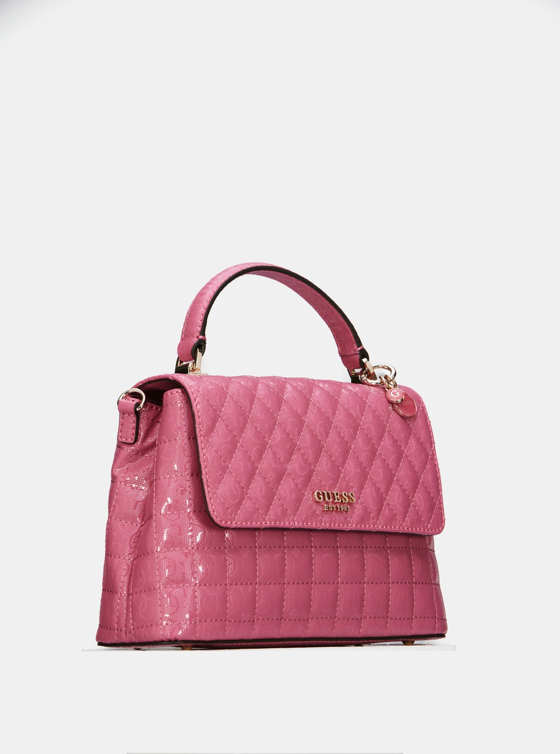 GUESS Pink Yarmilla Top Handle Bag side view