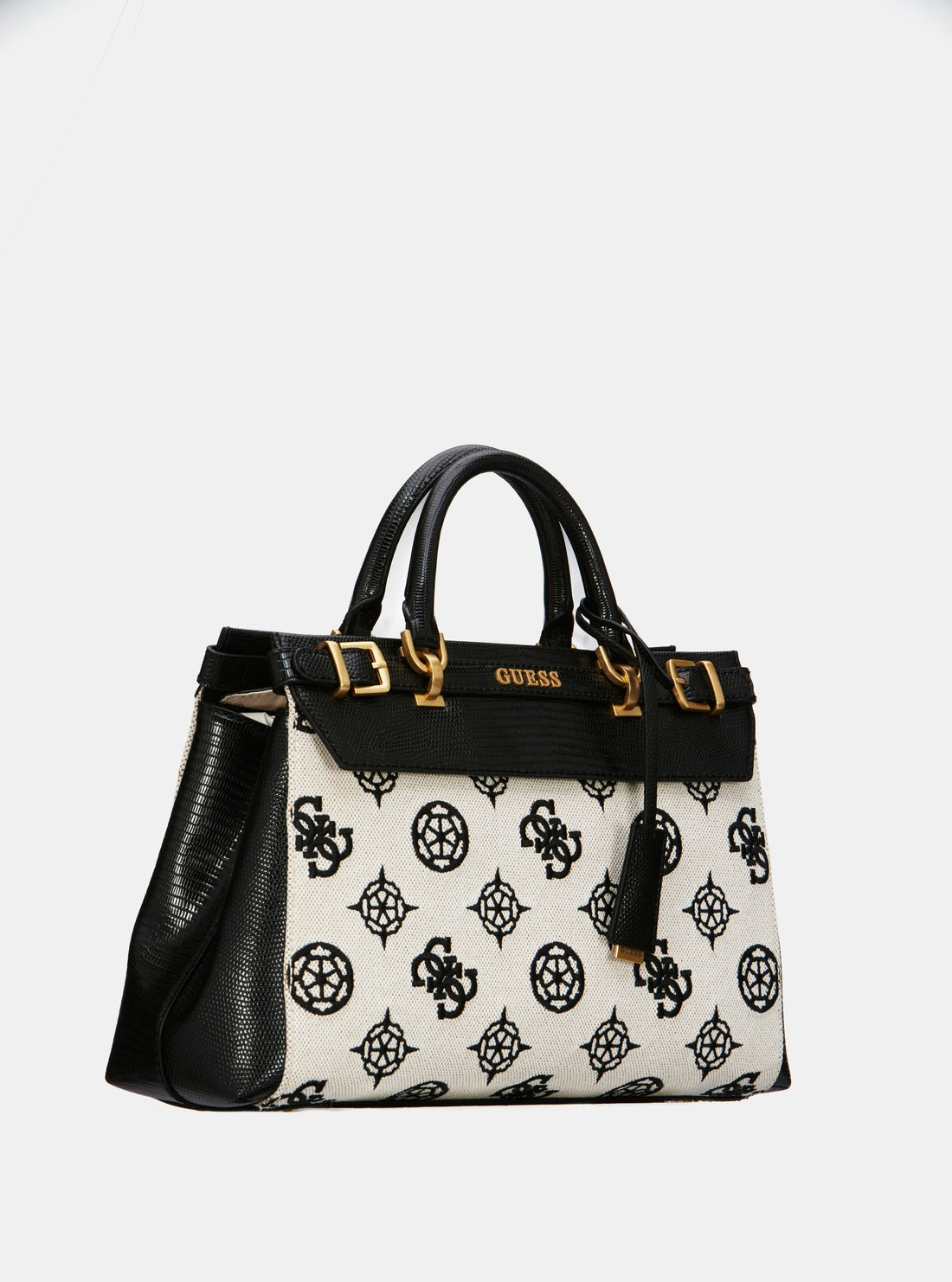 Black Logo Sestri Luxury Satchel Bag