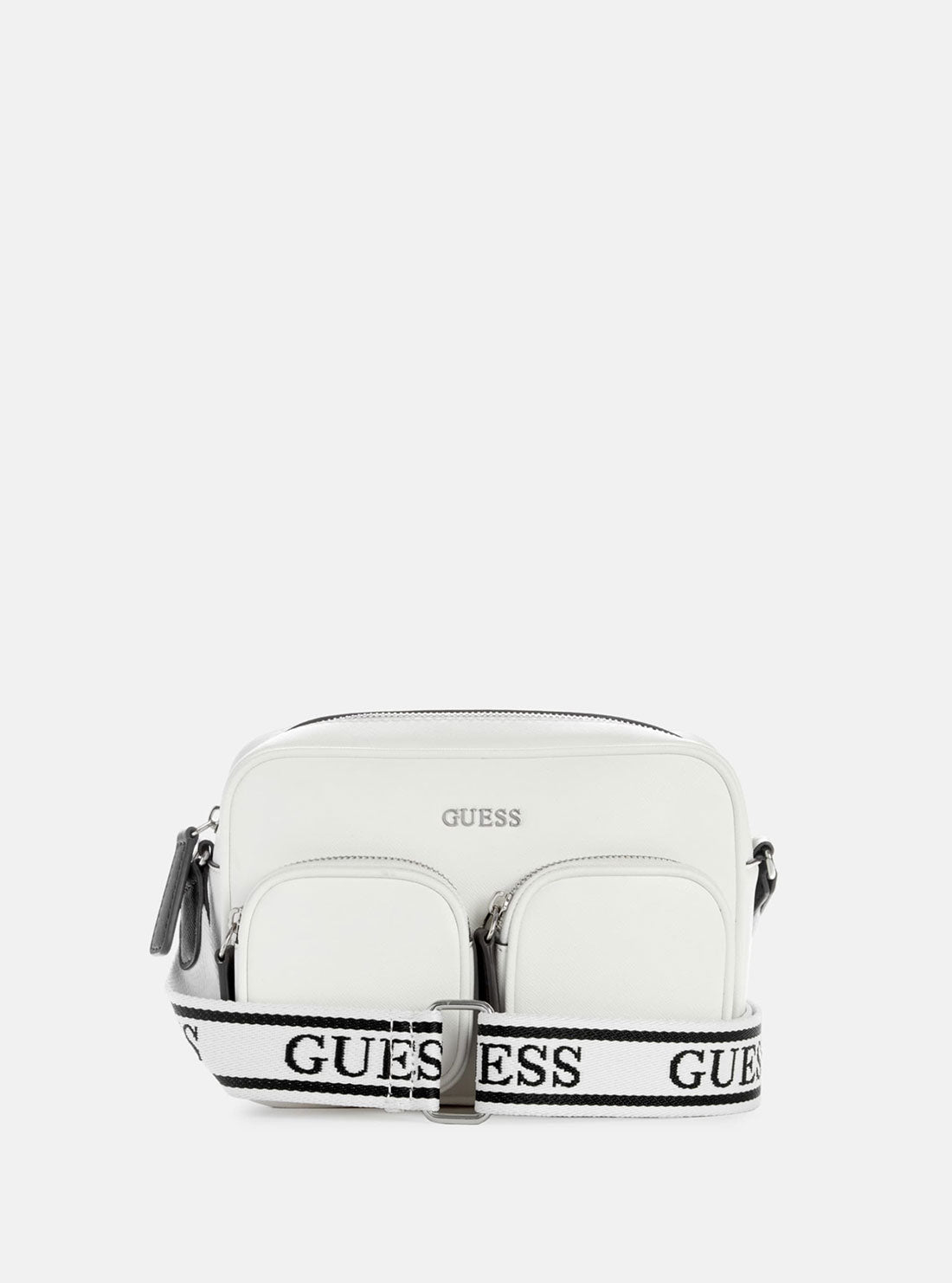 GUESS White Pennywise Crossbody Bag front view
