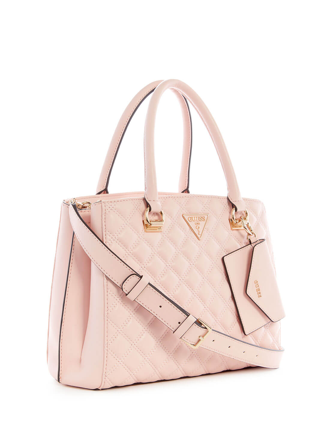 Light Pink Girlfriend Satchel Bag | GUESS Women's Handbags | side view